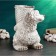 Steam for the little things "Bear with a basket" White with silver, 30cm