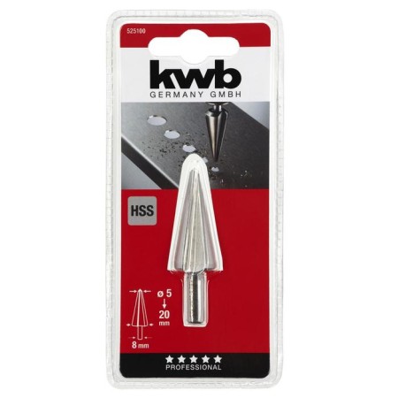 Conical drill for metal kwb, d = 6-20x70 mm, shank d = 8 mm, high-speed steel HSS-1