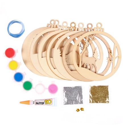 Set for creativity "Christmas tree toy made of wood. Deer"-2