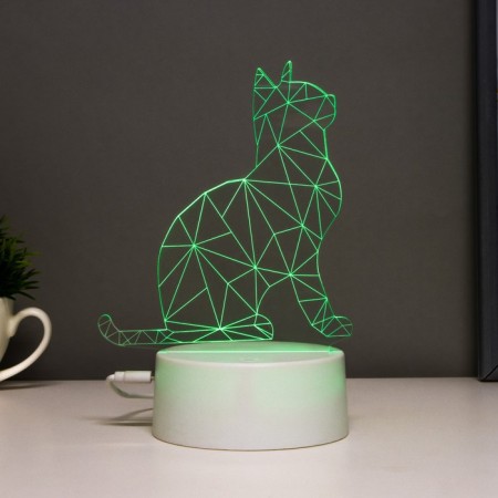 Touch -lamp "Cat sit" LED 7 colors USB/from white batteries-4