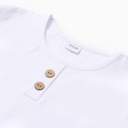 Set for a boy (T -shirt, shorts) minku white color/graphite, height 128-6