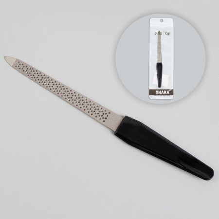 Metal file for nails, perforated, 15 cm, black color-1