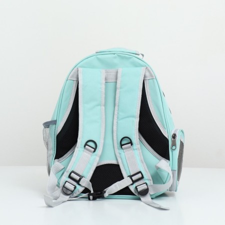 A backpack for carrying animals with a viewing window, green-5