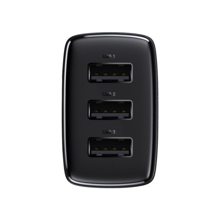 Network charger Baseus, 3USB, 3 A, 17W, black-3