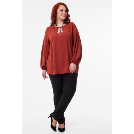 Female blouse, size 52, Terracotta color-6