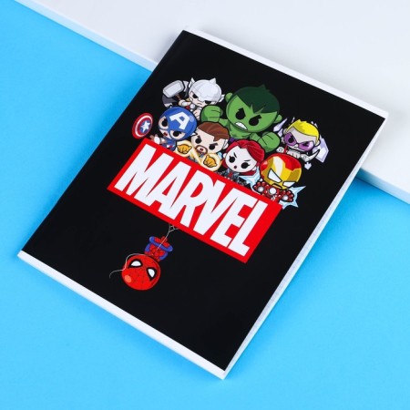 Notebook 48 sheets in a cage, cardboard cover, chibiki, Avengers-4
