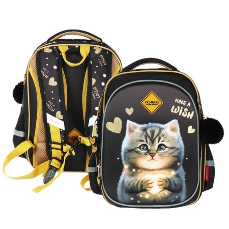 School backpack 37 x 28 x 13cm, ergonomic back, Across 557, gray
