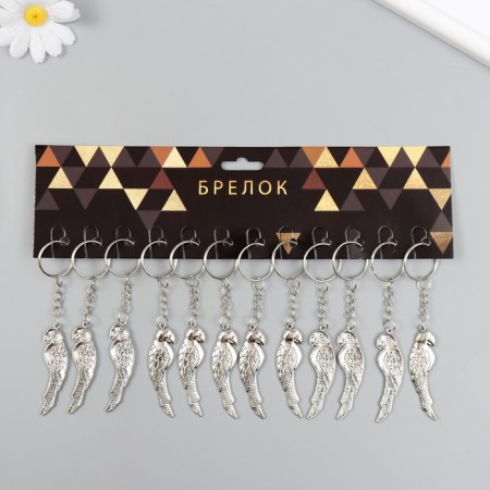 Metal key "parrot" silver 1.6x5.5 cm-3