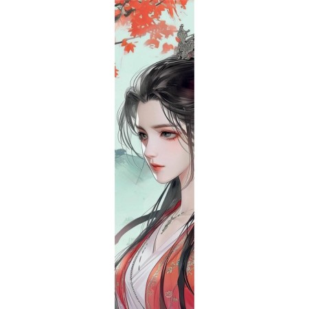 Bookmark with an elastic band. Manhua. Princess