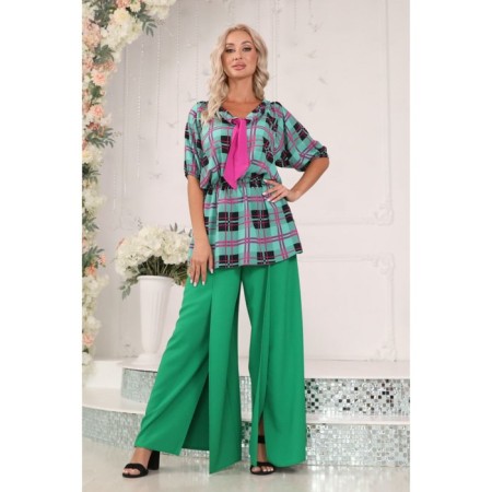 Female blouse, size 44, green color-6