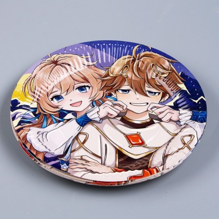 A set of paper dishes is a disposable anime ”: 6 plates, 1 garland, 6 glasses-5