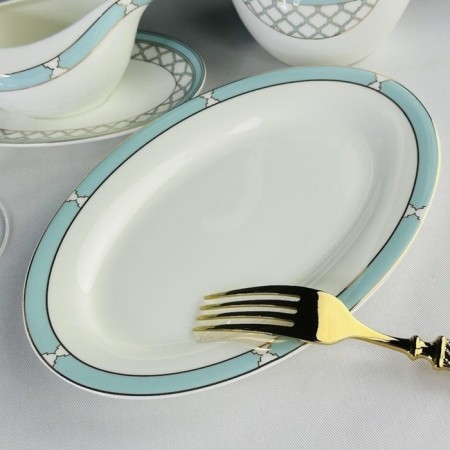 Oval dish Lenardi "Versailles", bone porcelain, length 23 cm