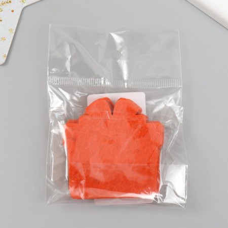Decor "Gift" red 5 cm set 5 pcs Fetr 1.8 mm-2