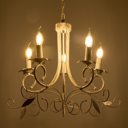 Iris chandelier 5xe14 40w is white with a golden patina 66x66x46-105 cm Bayerlux-3