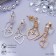 Earrings with rows "grace" hearts, color mix