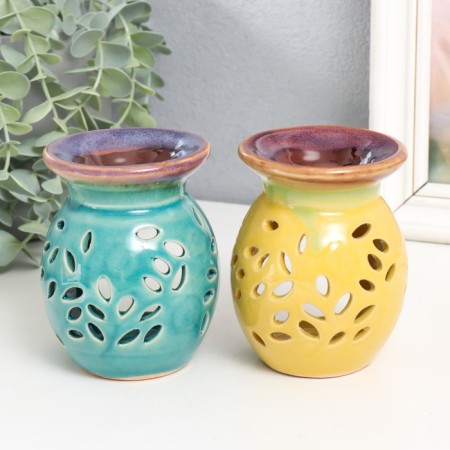 Aroma lamp ceramics "Flower pattern" mix 10.5x7.5x7.5 cm-1
