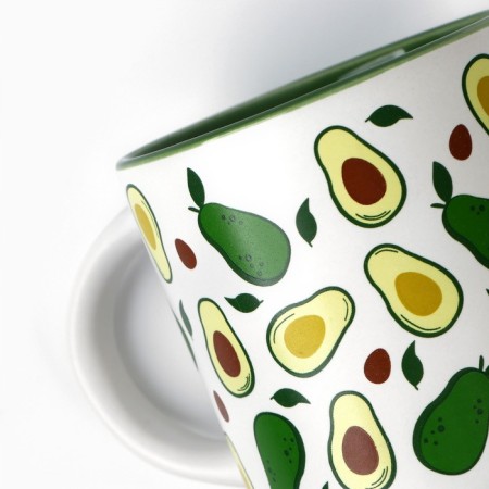 Ceramic mug "avocado", 380 ml, white color-4