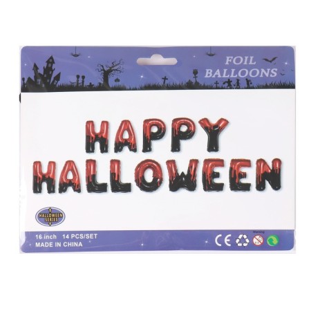 Foil ball 16 "Happy Halloween", capital letters, red-black color-1