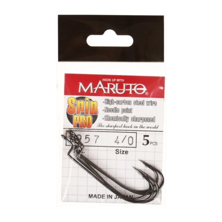 Offset hooks Maruto, series Spin Pro 1957, BN color, No. 4/0, 5 pcs.