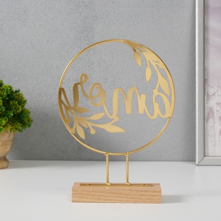Souvenir Metal "Love with branches" gold 5x15.5x21 cm-3