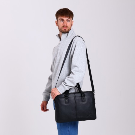 Male bag, guran tomp, artificial leather, black color-6