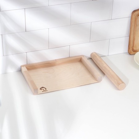 Dumpling board with sides+ slop is straight, board 30x20, slop 28x3.5 cm-5