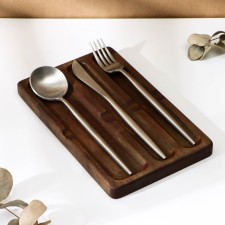 ADELICA tablespoon stand, 3 sections, 24 × 15 × 1.8 cm, painted in dark color, birch