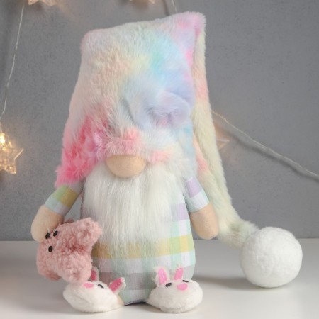 Interior doll "Dwarf in pajamas and slippers, with a toy-bait" 57x13x13 cm