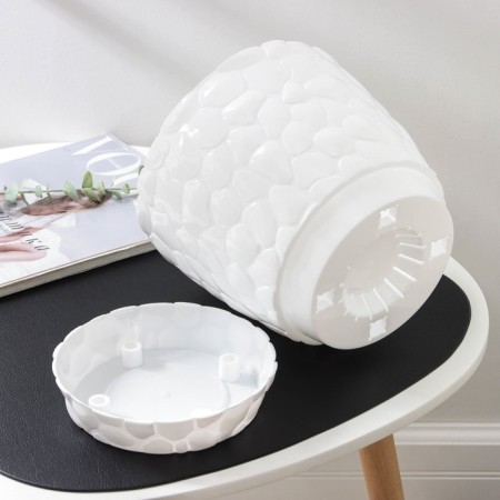 Pot with the pallet "Stones", 4.8 l, white color-2