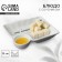 Ceramic dish with bon appetit sauce, 18.6 x 17.5 x 4 cm, white color