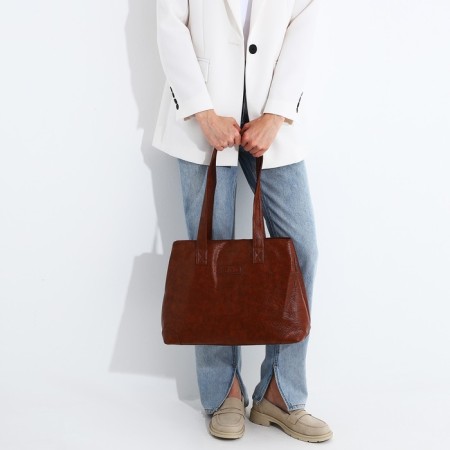 Bag-bag with zipper brown color-5
