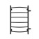 Water towel "Sanprise" Classic P6, 500x800 mm, side connector, black matte