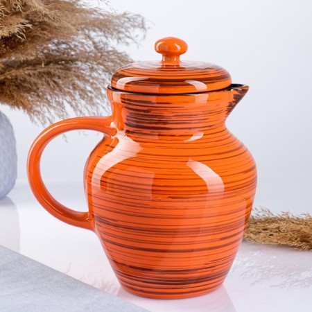 Kuvshin "Borisovsky" 1.7l / 22x15cm, orange strip-1