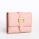 Women's wallet on the button, pink color