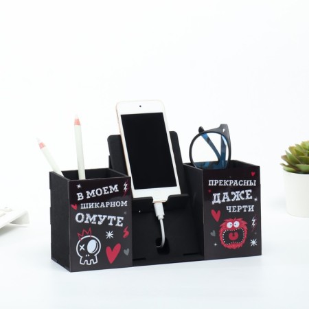 Organizer for the office with a stand for the phone "in my chic pool" 23x7x14 cm