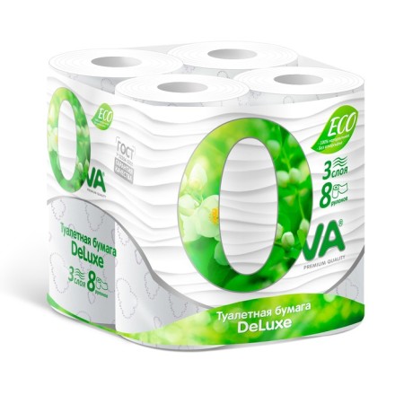 OVA toilet paper, 3 layers, 8 rolls