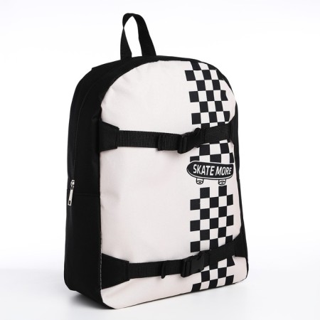 School textile backpack with mount for the skate "Skate More", 38x29x11 cm, black color, lightning department-3