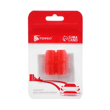 Torso valve cap, luminous, set 4 pcs, red-2
