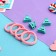 Hair Set "Olivia" (4 gum 4 cm, 4 crab 2.5 cm) Bulge ball, green pink