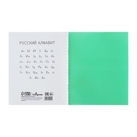 A notebook of 18 sheets in the calligrata "green" line, plastic cover, with alphabet, an offset unit-4
