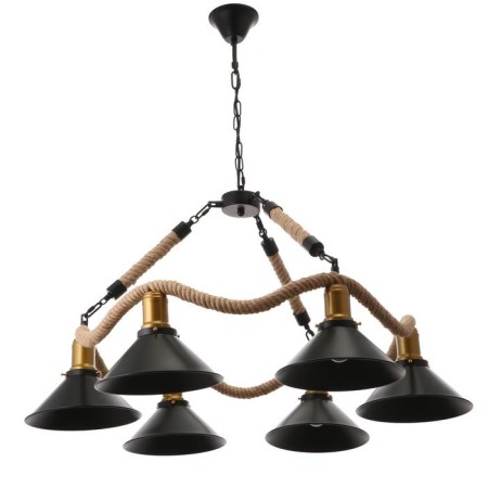 Chandelier 85209/6 E27 40W Black 76x76x58-112 cm Bayerlux