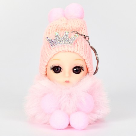 Soft toy "Winter doll" on a key fob, 16 cm, color mix-1