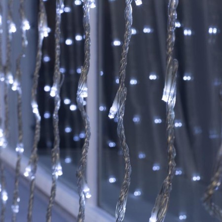 Girlynda "Waterfall" 2 × 6 m, IP44, UMS, transparent thread, 1500 LED, white glow, 8 modes, 220 V-2