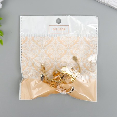 Double metal hook (set 4 pcs) gold 4.5x3 cm-4