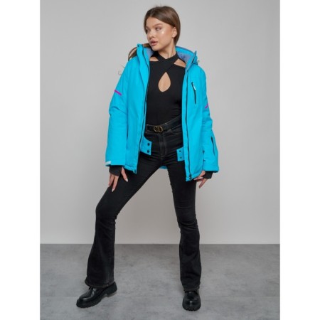 Ski jacket female, size 42, blue color-11