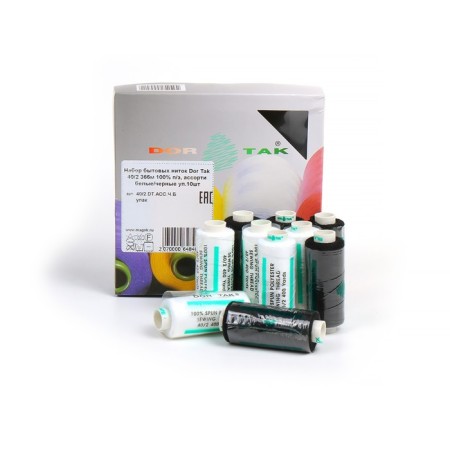 Thread Dor Tak 40/2, 400 Yard, Assorted Color: White, Black, 10 pcs in the UP.-2