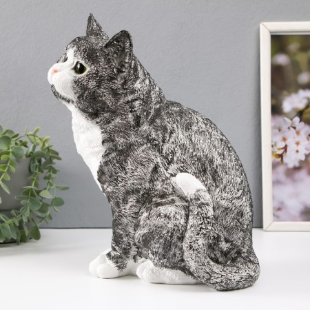 The piggy bank "Cat is gray" height 31.5 cm, width 16 cm, length 24 cm.-2