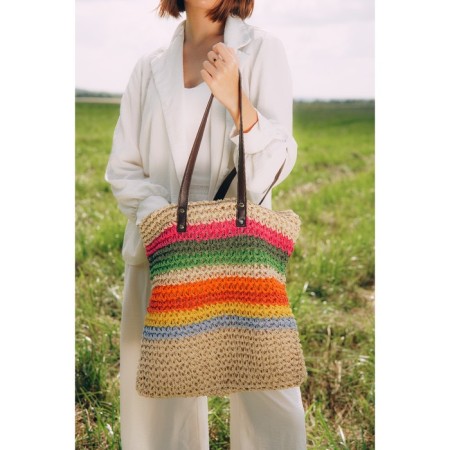 Women's bag SL Home, manual weaving, cotton, pens length 28 cm, 41 × 40 cm-8