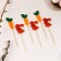 Topper "hare", with a bow and carrot, a set of 6 pcs.