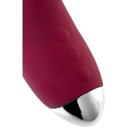 Vibrator with clitoral stimulant L’Eroina by Toyfa Mion, silicone, burgundy, 22 cm-10